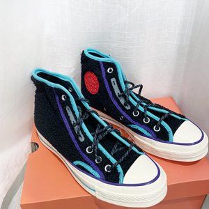 Converse Chuck 70 Hi "Retro Sherpa" 169784C Black/Court Purple/Egret NWB